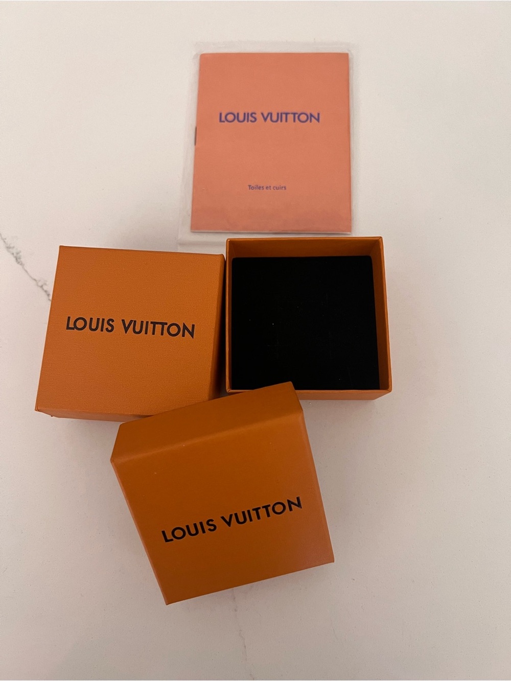 Louis Vuitton Orange Logo Jewelry Box and booklet